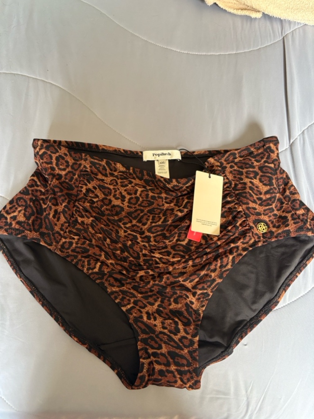 Popilush High-Waist Leopard Print Bikini Bottoms